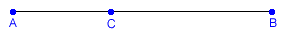 Line segment A B drawn with point C between A and B on the segment.