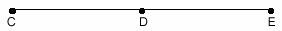 Segment C E is drawn with point D between C and E on the segment.