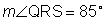 the measurement of angle Q R S is 85 degrees