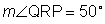 The measure of angle Q R P is equal to 50 degrees.