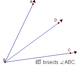 Acute adjacent angles A B D and D B C share side, ray B D.  Together these angles form acute angle A B C.