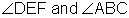 angle D E F and angle A B C