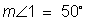 the measurement of angle 1 is fifty degrees