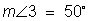 the measurement of angle 3 is fifty degrees