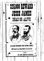 Jesse James reward sign